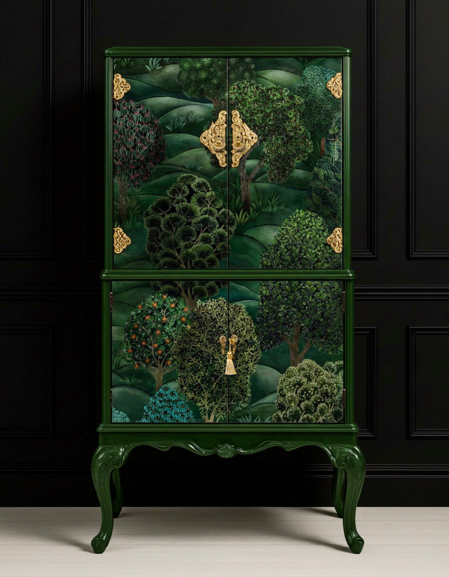 Upcycled Drinks Cocktail Cabinet Green Forest
