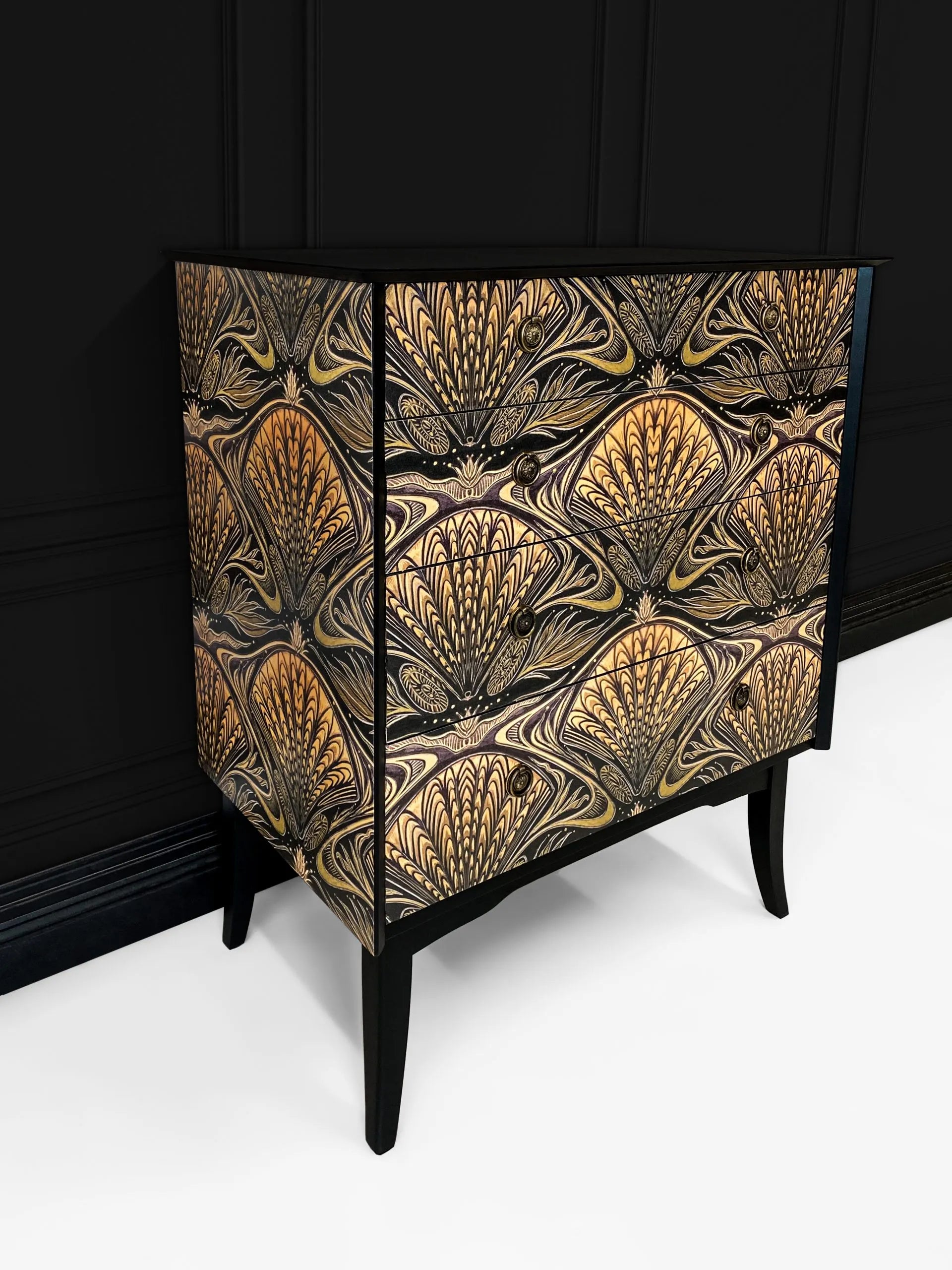 Painted Black Chest Of Drawers Beautiful Vintage Art Deco Style Studio Twentyseven