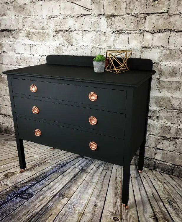 Upcycled Painted Chest of Drawers with Copper Handles