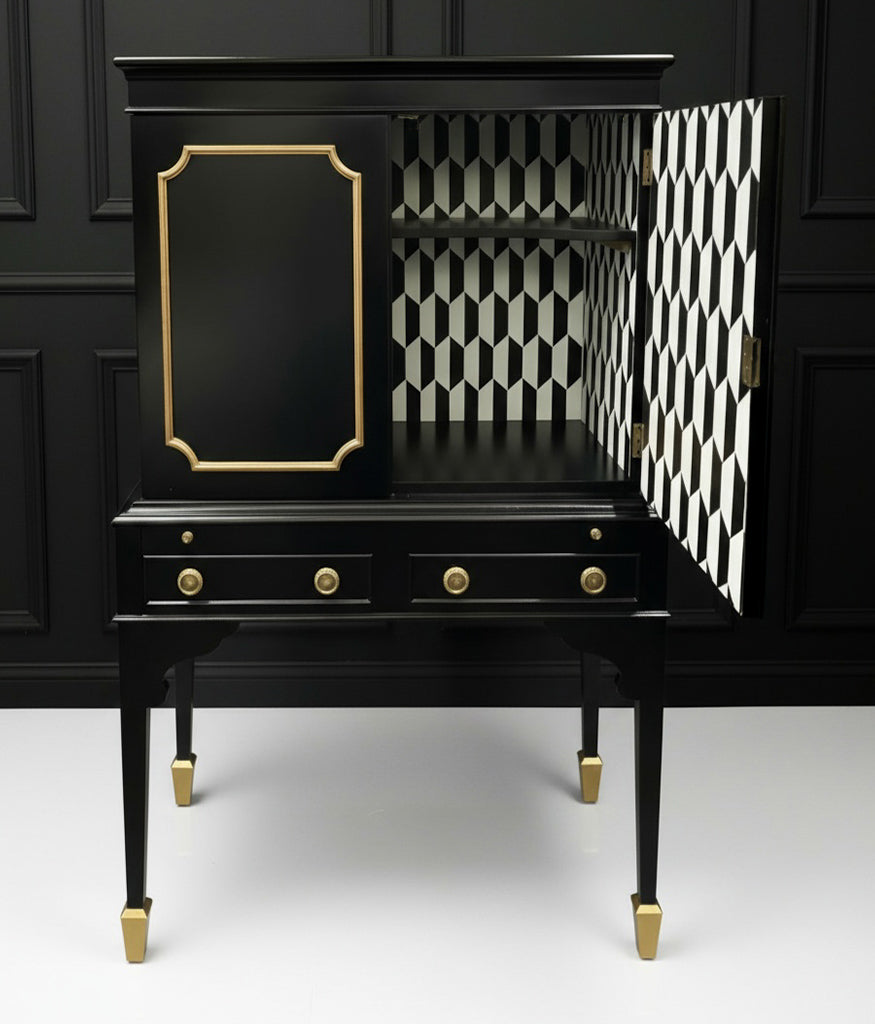 Upcycled Drinks Cabinet - Harlequin