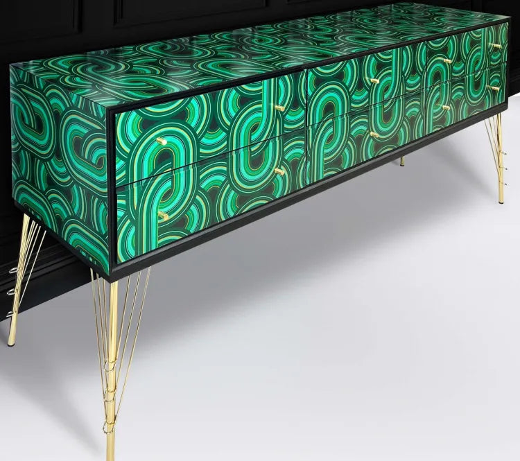 Green Art Deco Sideboard Rebel Knit Malechite