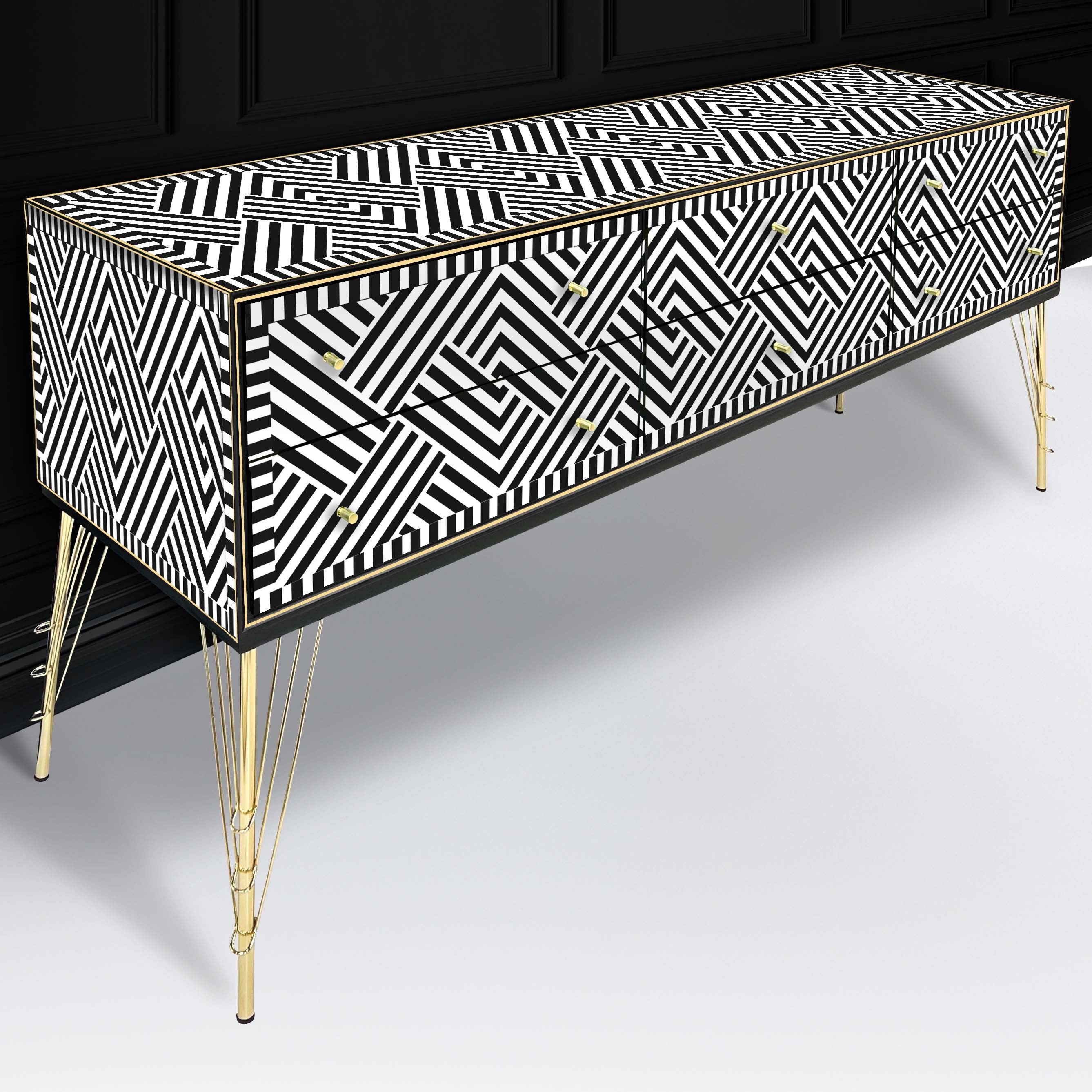 Geometric White Sideboard - THE MAZE