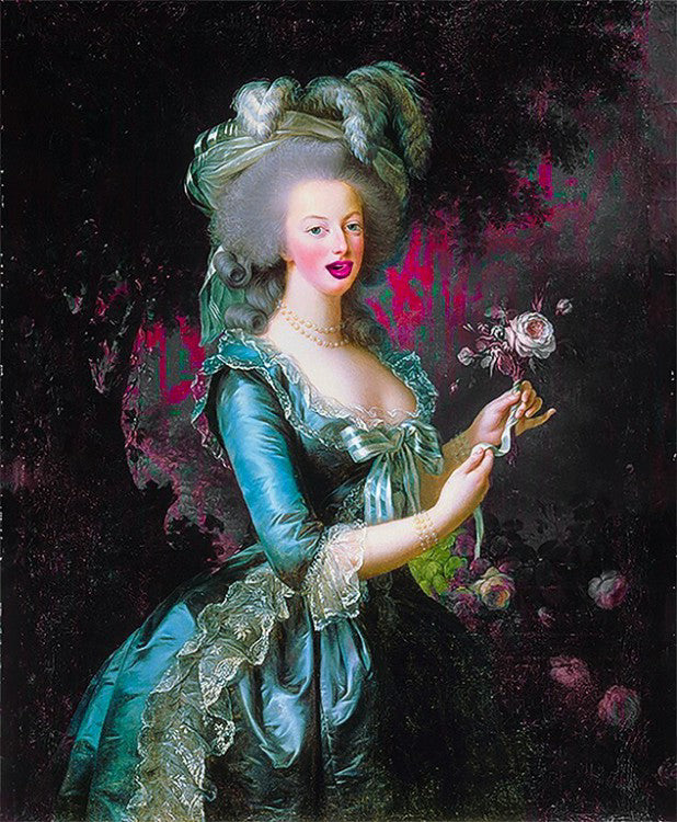Marie Antoinette Funny Art, Upcycled Art, Graffiti Art