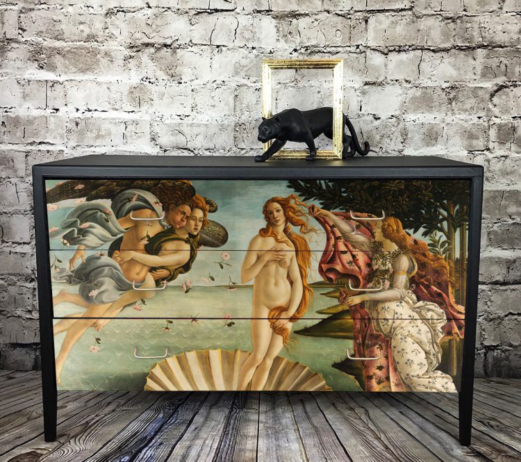Upcycled Vintage Chest Of Drawers Classic Art – The Birth Of Venus