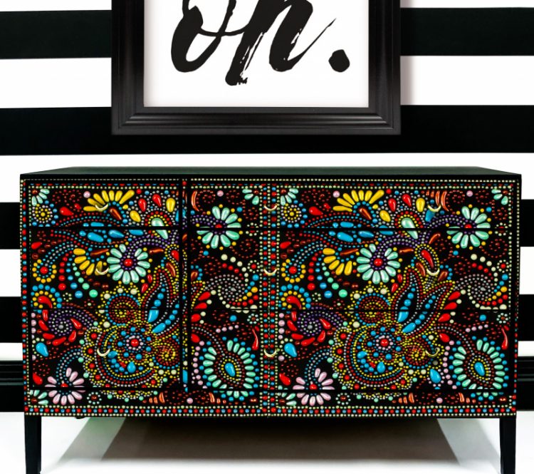 Upcycled TV Unit Painted Sideboard – The Beads