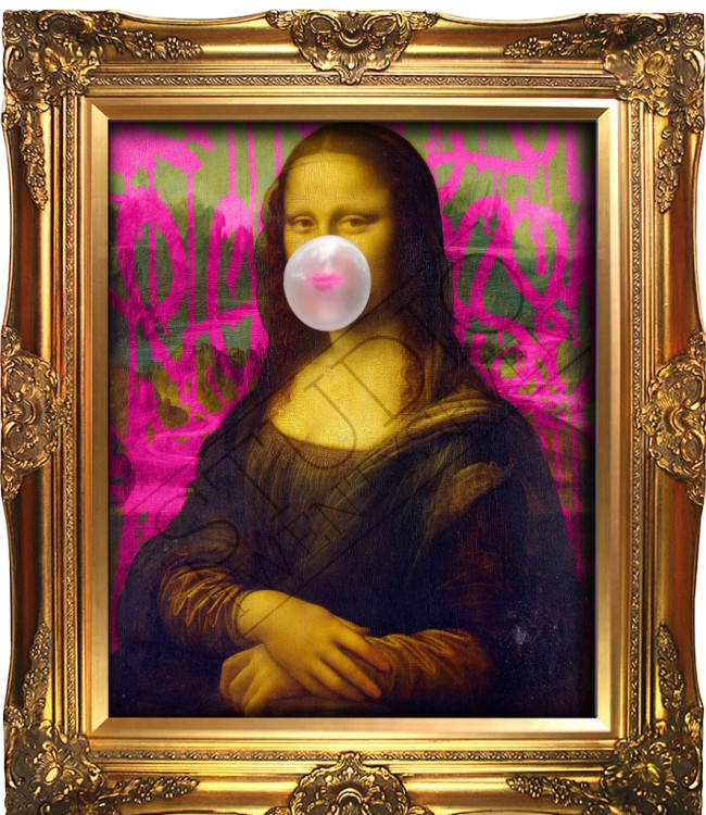 Mona Lisa Bubblegum Graffiti Art Print