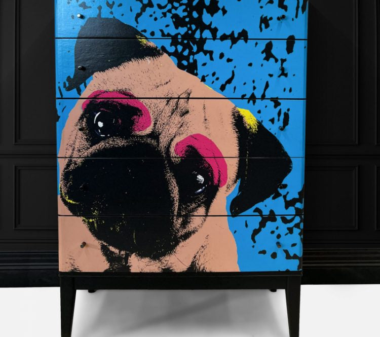 Pug Pop Art Chest Of Drawers