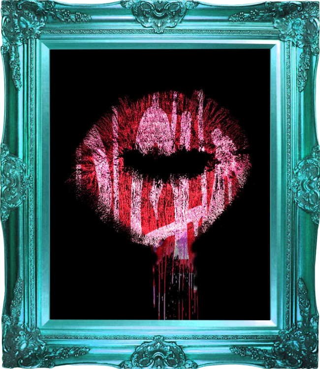 Lipstick Boy Red Lip Art, Graffiti Print