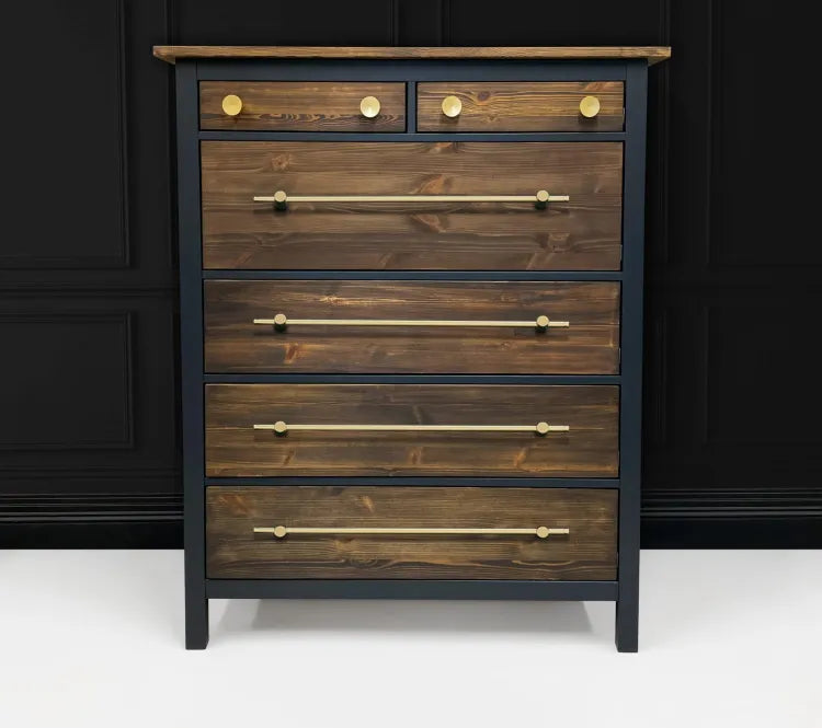 Upcycled Chest Of Drawers in Grey and Walnut