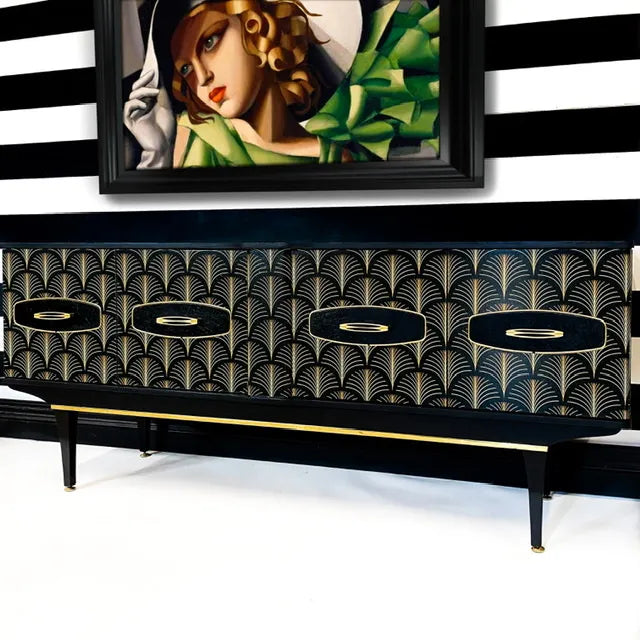 Art Deco Black Sideboard Gatsby 1920s – Black & Gold
