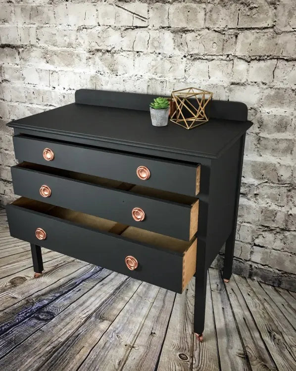 Upcycled Painted Chest of Drawers with Copper Handles